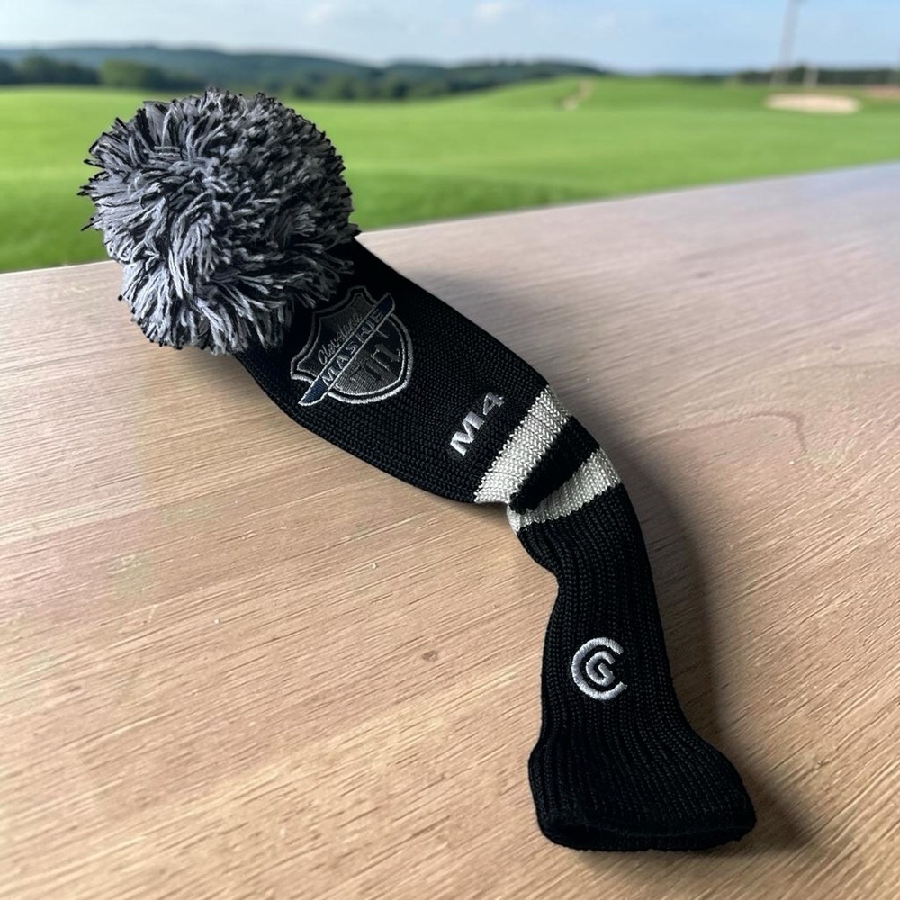 CLEVELAND MASHIE M4 HYBRID POMPOM HEADCOVER COVER SOCK GOLF CLUB BLACK GRAY